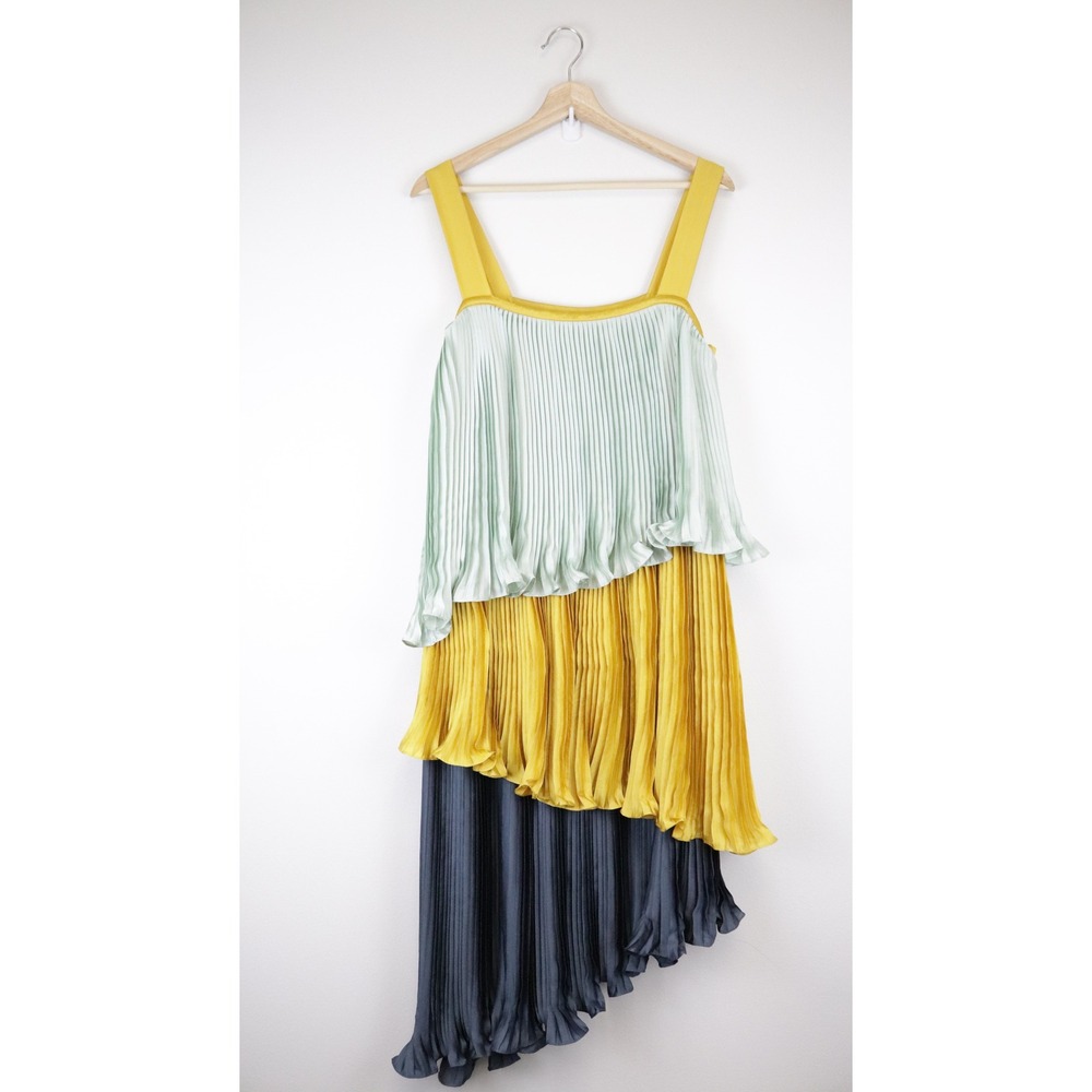 NWT Anthropologie Guapa Pleated Colorblock Dress Small - Picture 2 of 11